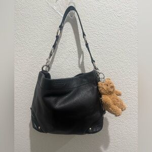 Coach Zoe Black Leather Hobo Shoulder Bag F15251